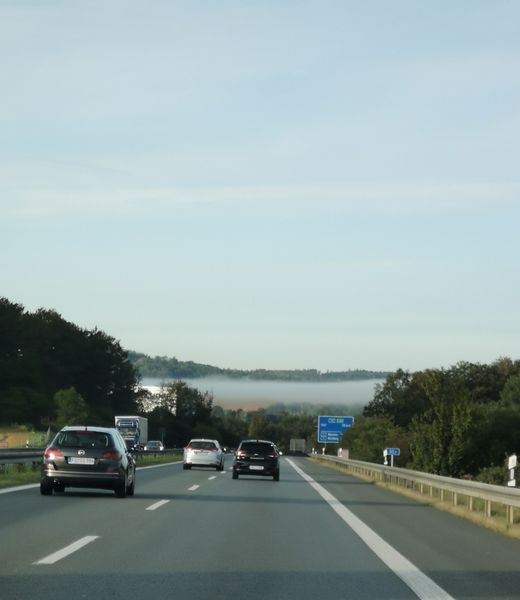 Nebelbänke auf der Autobahn 21.09.2020